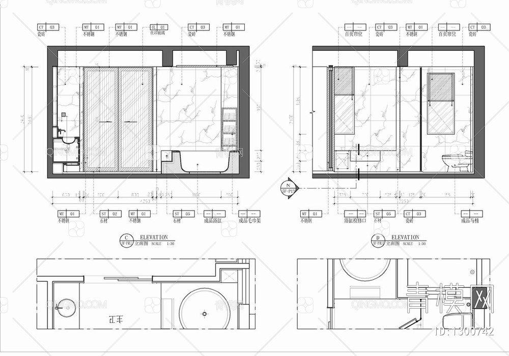 五层小别墅CAD施工图 家装 私宅 洋房 样板房 豪宅 大宅 别墅