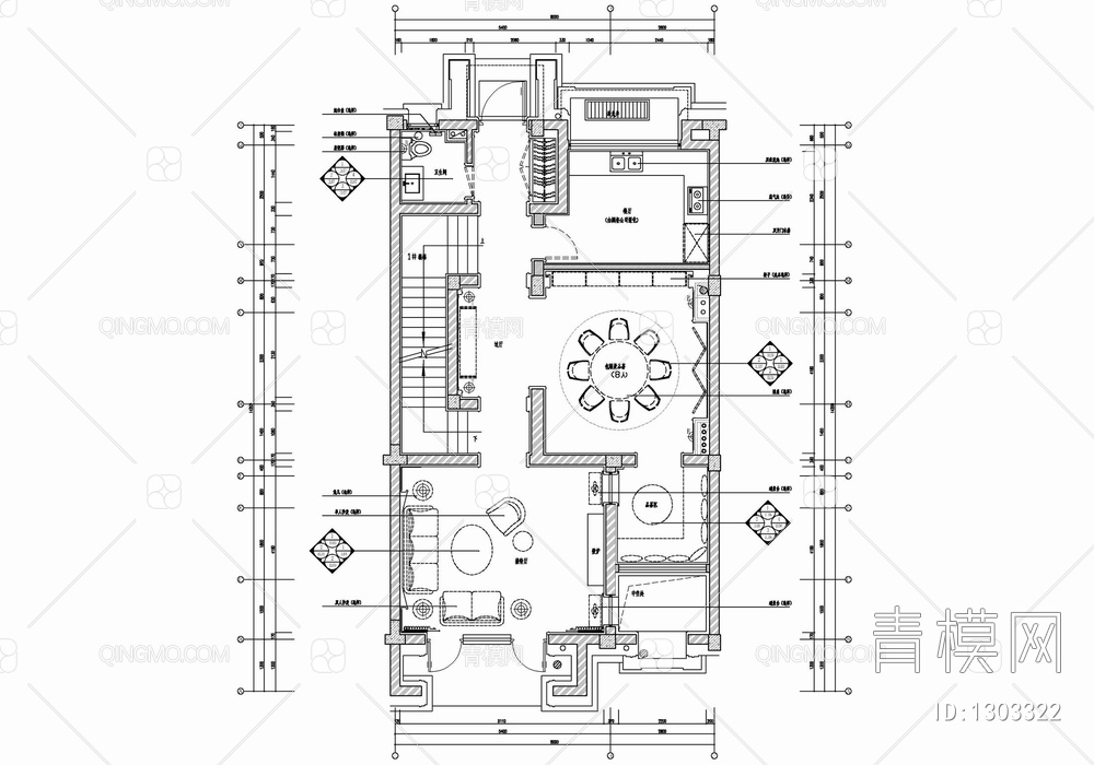 六层别墅私人会所CAD施工图+实景照 家装 私宅 别墅 会所 豪宅 洋房 样板间