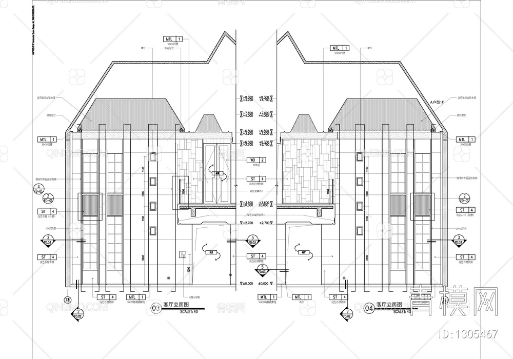 900㎡三层别墅样板房CAD施工图 家装 豪宅 别墅 大宅 洋房 样板房