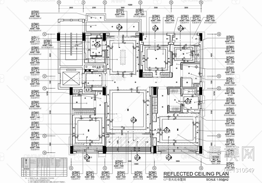 190㎡大平层样板房CAD施工图+实景照 家装 私宅 豪宅 大平层 样板房