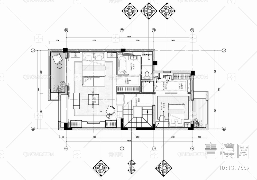 260㎡四层小别墅CAD施工图+效果图+物料表 家装 别墅 样板房 私宅 豪宅 私人会所 洋房 复式