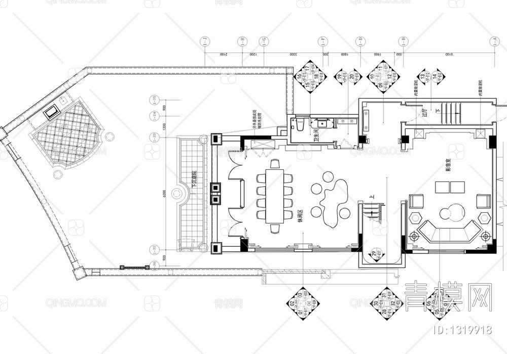 500㎡四层别墅CAD施工图 家装 别墅 样板房 私宅 豪宅 私人会所 洋房 复式