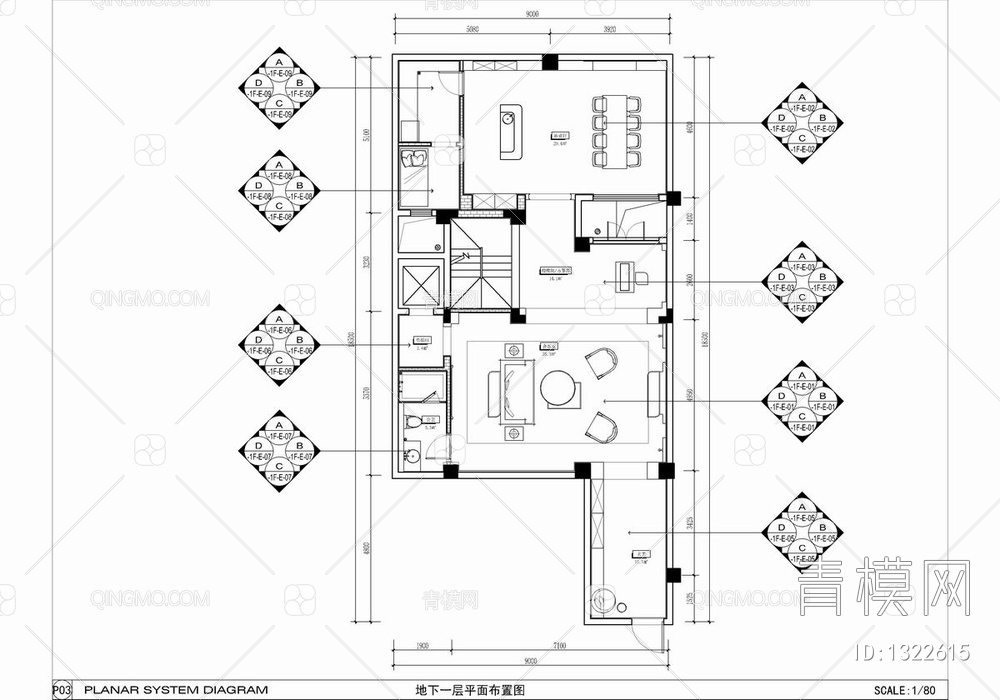 480㎡四层别墅样板房CAD施工图+效果图+方案文本  家装 豪宅 复式 洋房 私宅 豪宅 样板房