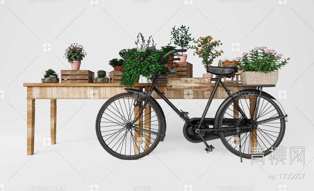 盆栽 盆栽架 单车 自行车