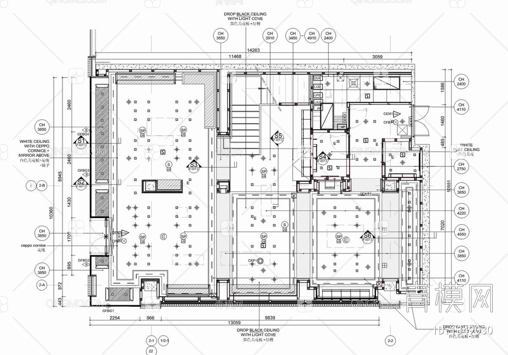 300㎡侈品店专柜CAD施工图+实景照 卖场 商场 奢侈品专柜