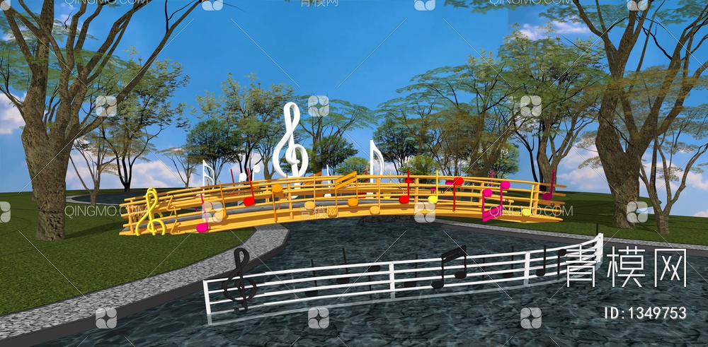 音乐雕塑景观桥小桥