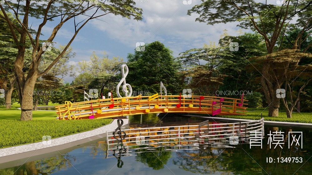 音乐雕塑景观桥小桥