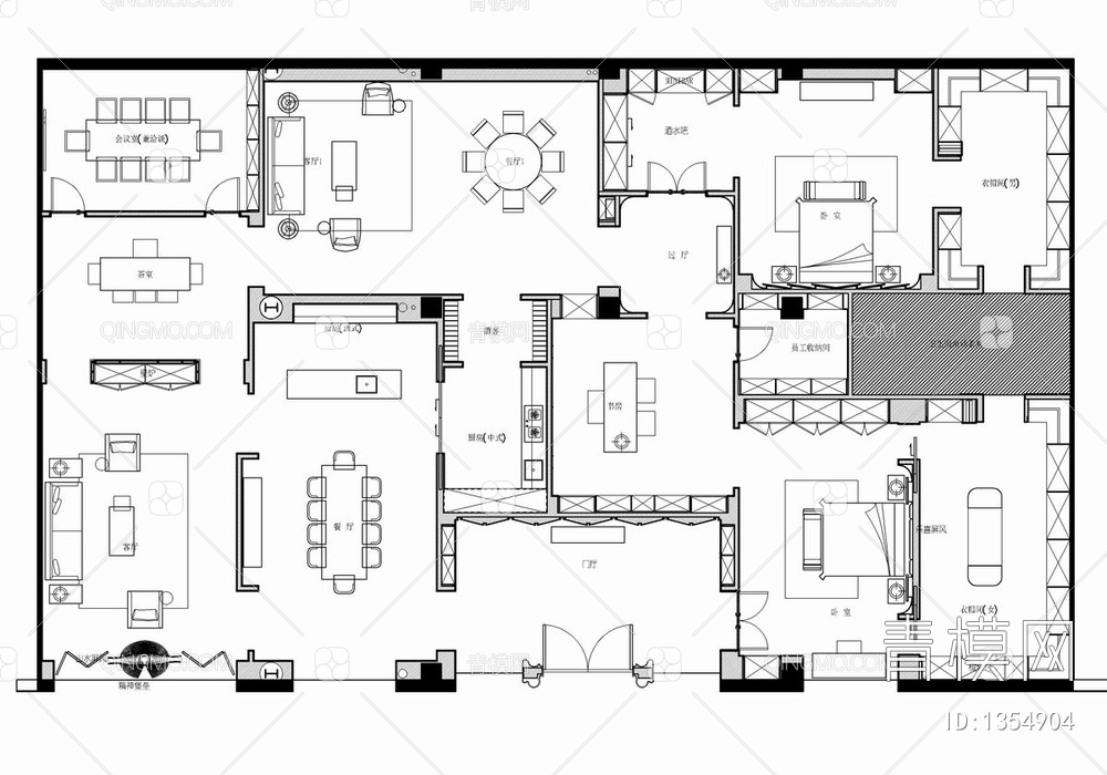 400㎡全屋定制展厅CAD施工图纸 卖场 全屋定制 家具 木作