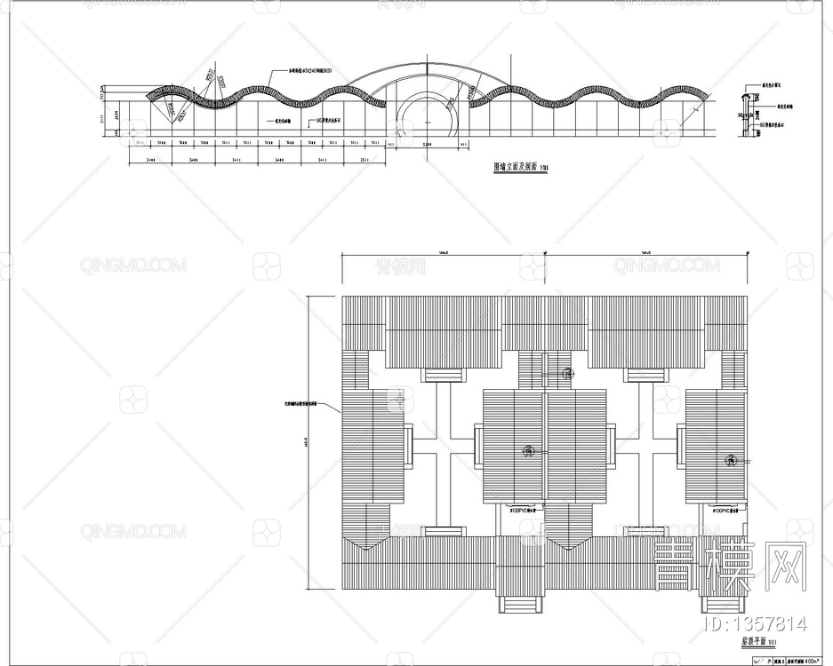 北京二层仿古四合院建筑图