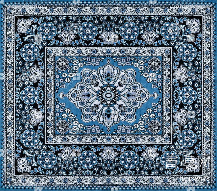 深蓝色波斯地毯