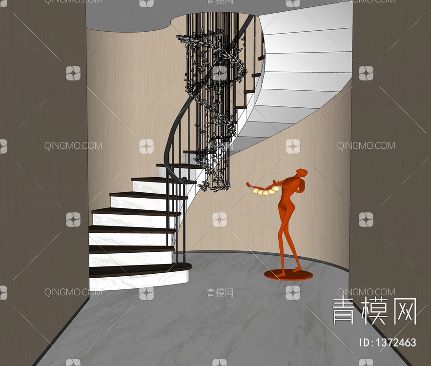别墅旋转扶手楼梯
