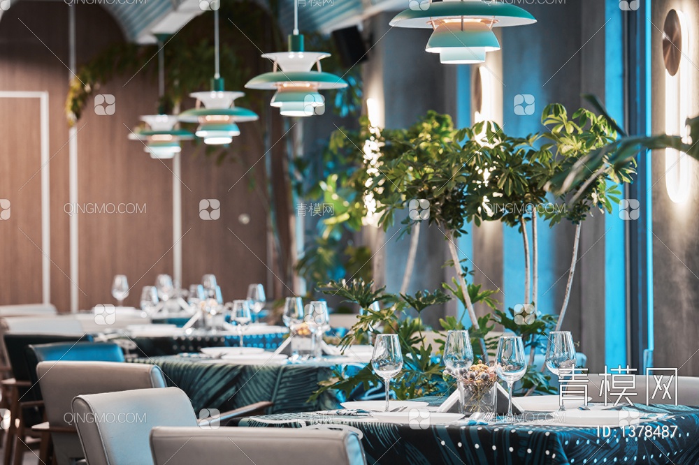 300㎡花园餐厅CAD施工图+效果图+实景照 餐饮 特色餐厅 西餐