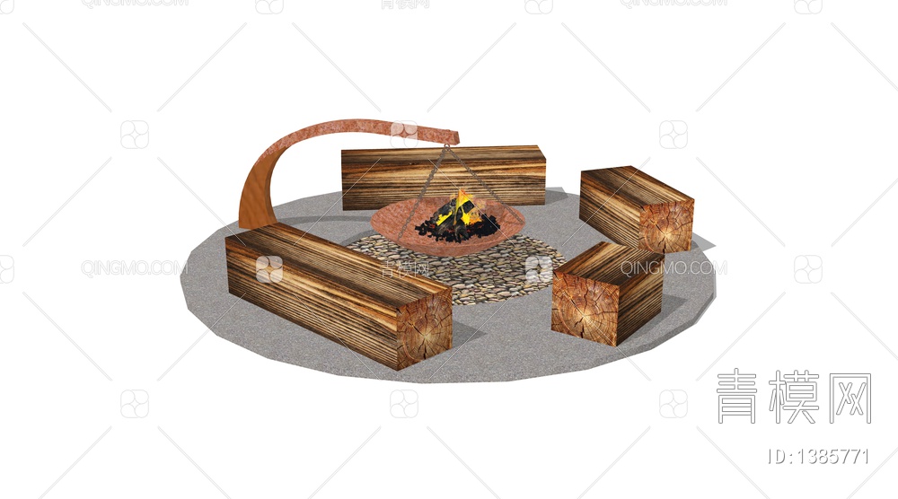 乡村篝火餐桌椅