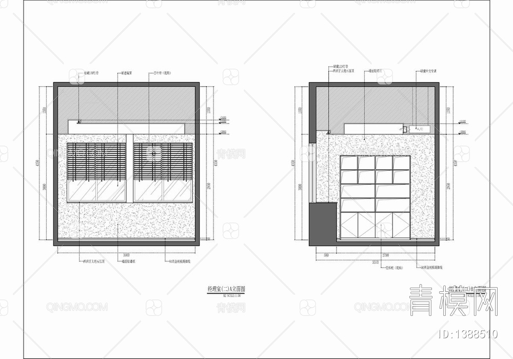 280㎡办公室CAD施工图 办公室 办公区