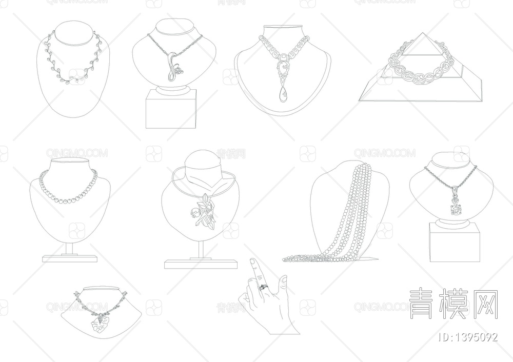 行李箱 衣帽 鞋 装饰物CAD图块
