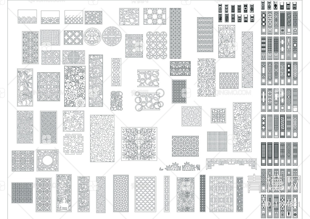 CAD雕花木格图库