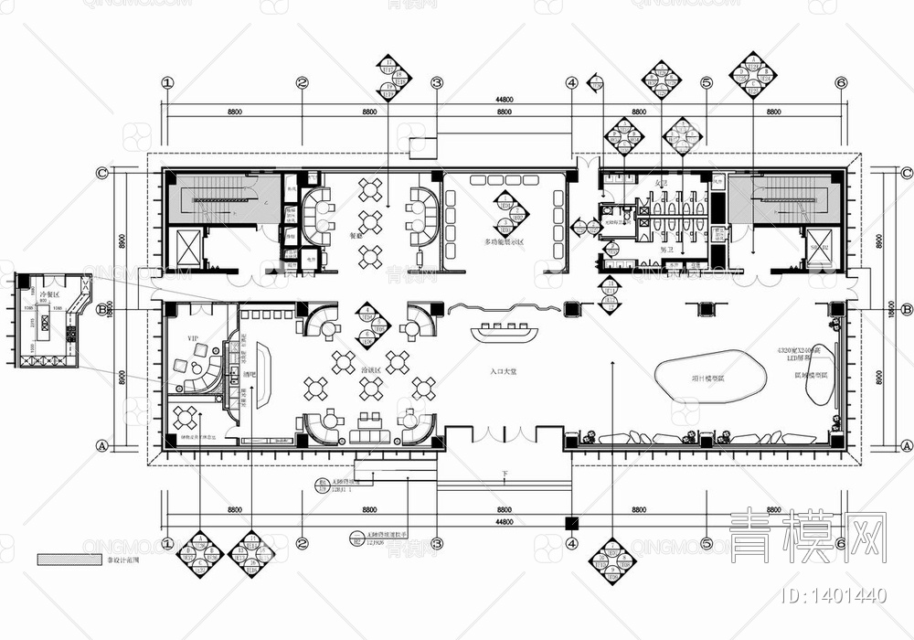 3000㎡四层售楼处及会所CAD施工图+效果图+方案文本 销售中心 休闲会所