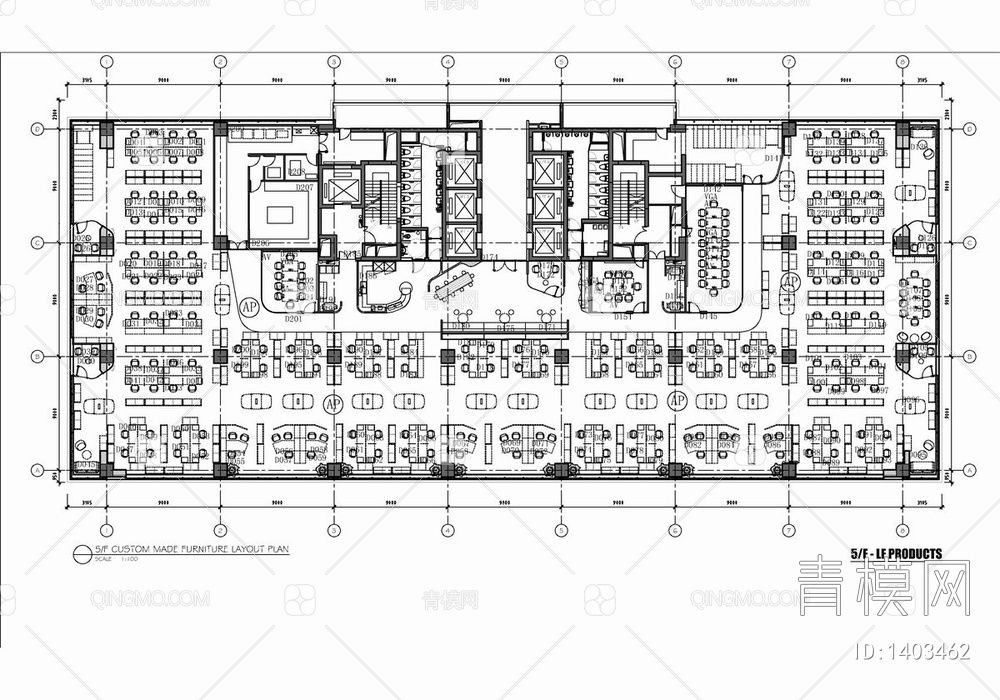 六层大型办公室CAD施工图+方案文本+效果图+材料表