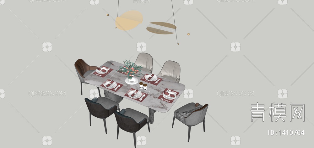 岩板6人餐桌