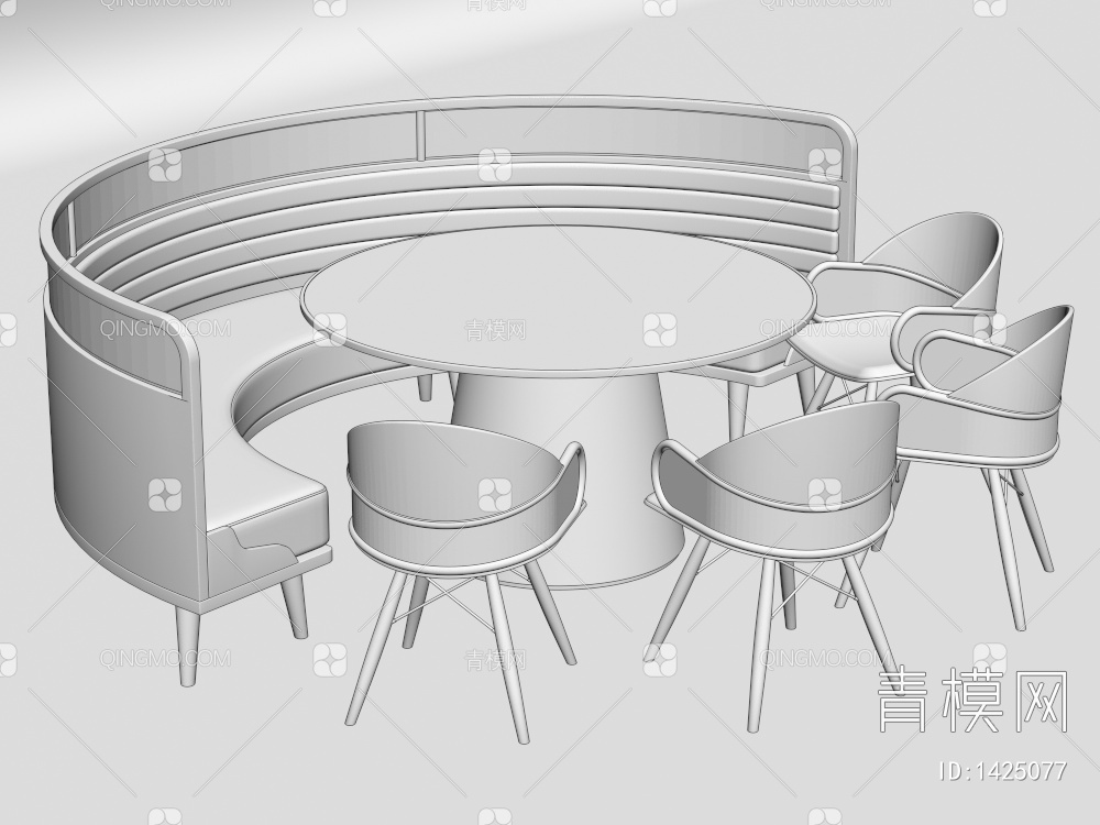 圆形卡座餐桌椅