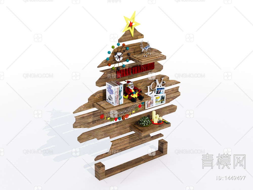 圣诞树实木墙饰挂件