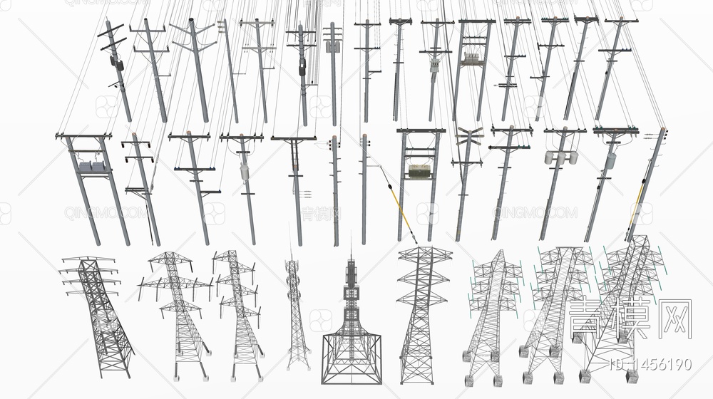 电线杆 高压线 高压电塔 信号塔