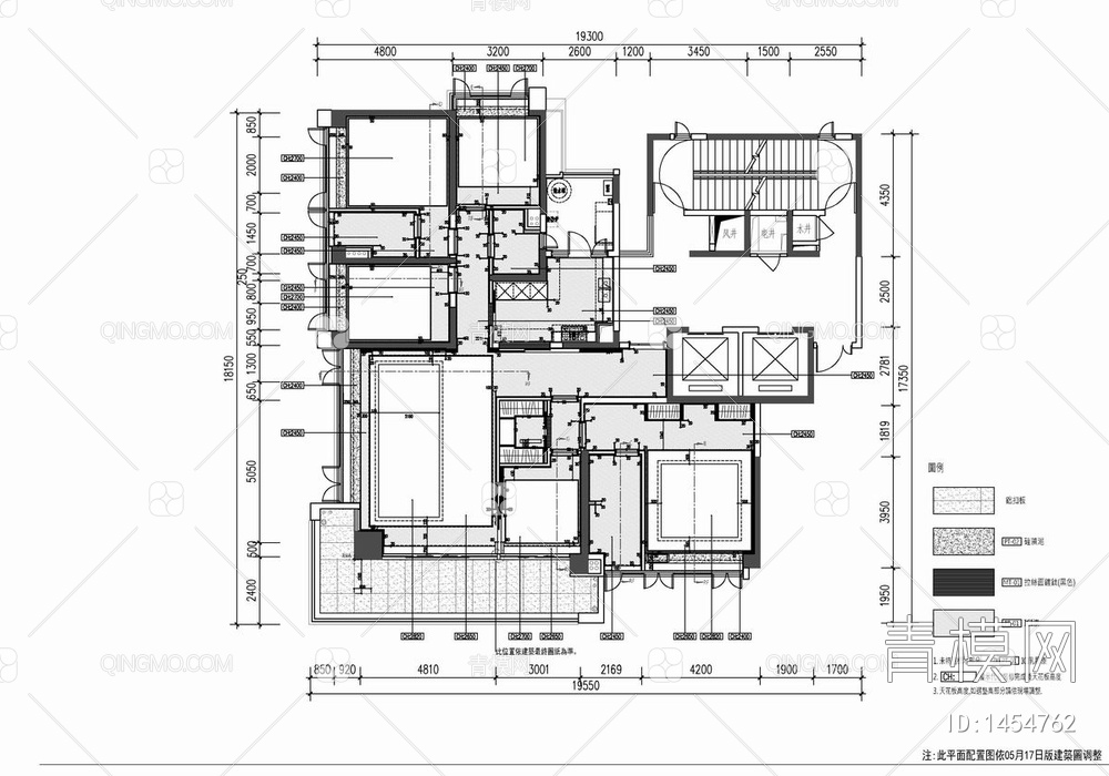 230㎡家装样板间CAD施工图  家装 私宅 豪宅 样板房 大平层 私宅