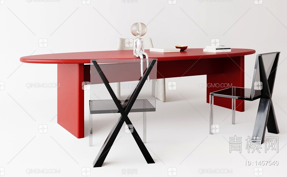 椭圆形书桌椅