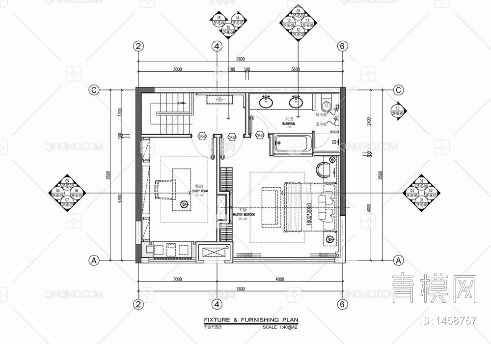 复式两层家装CAD施工图 私宅 洋房 样板房 家装 跃层