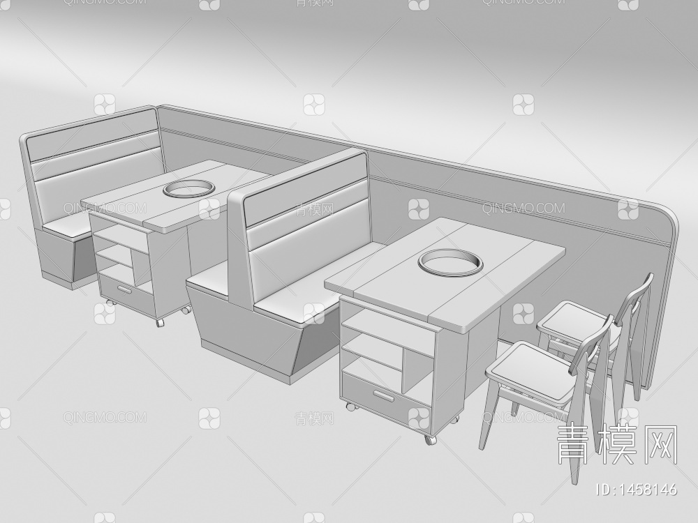 火锅店卡座桌椅