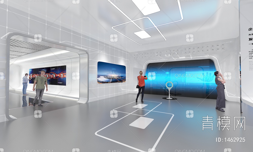 科技企业展厅 互动触摸一体机 LED拼接大屏 荣誉墙 电子留言
