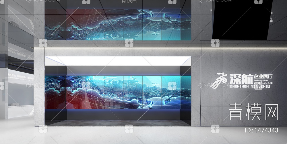 科技展厅 LED拼接大屏 数字沙盘 荣誉柜