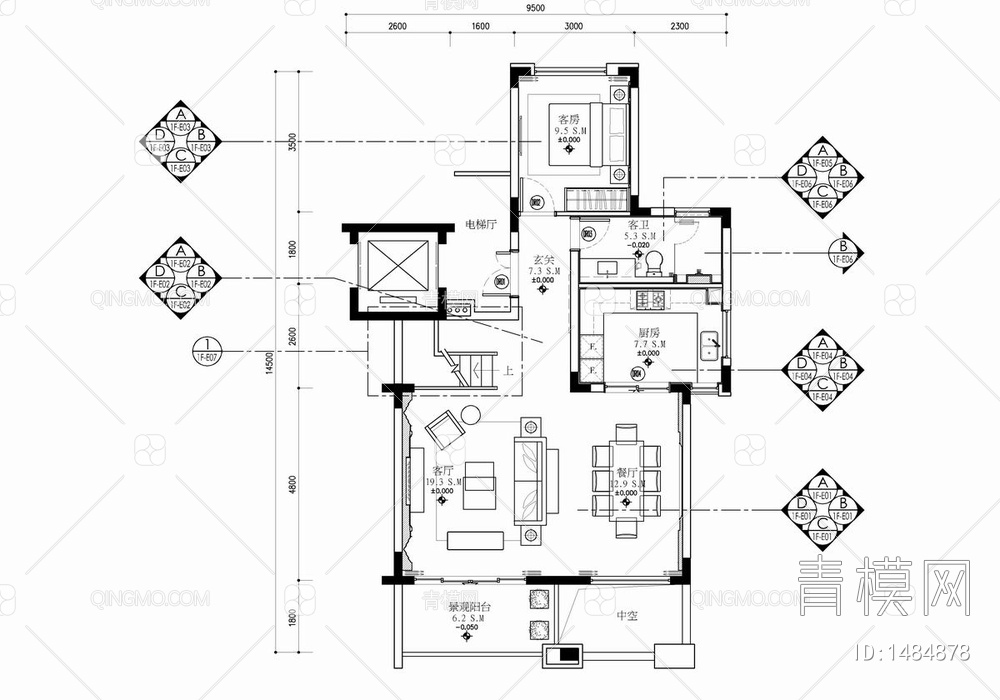 三层上叠别墅室内施工图  家装 别墅 豪宅 私宅 洋房 样板房