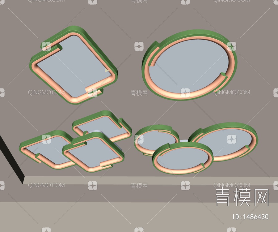 su卧室灯 吸顶灯  大气圆形 主卧客厅房间灯 组合