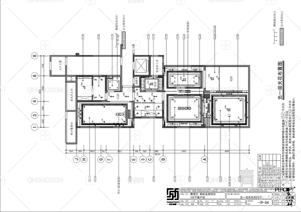 三层下叠别墅室内施工图