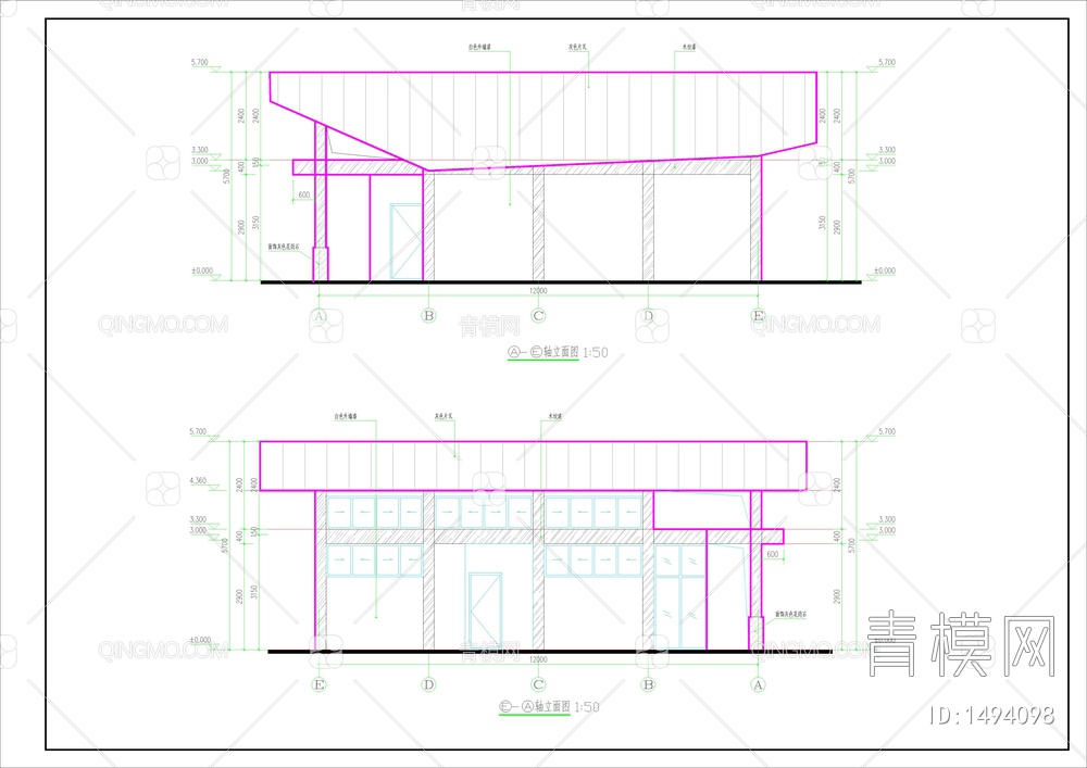 公园公共厕建筑详图