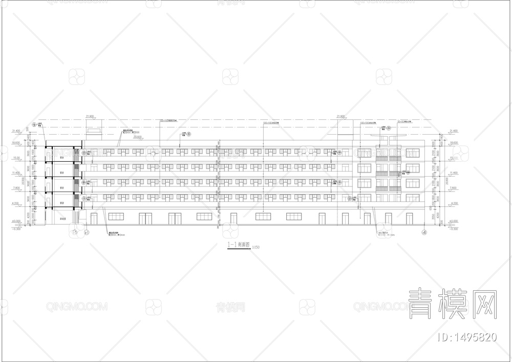 大学L型宿舍全套建筑图