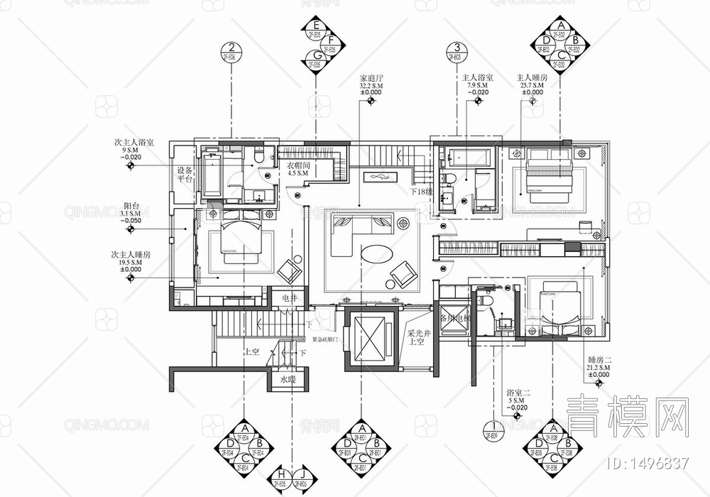 700㎡三层别墅室内施工图