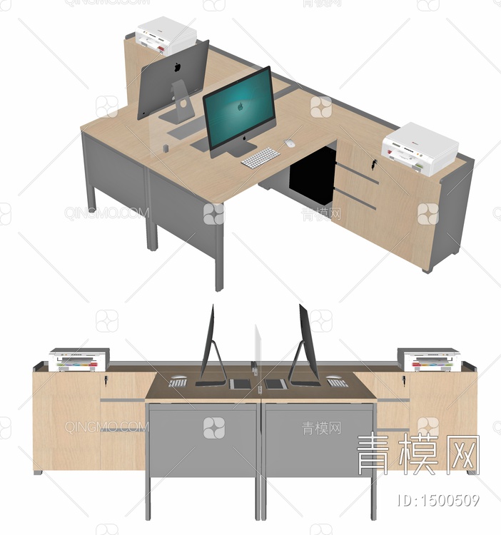 办公桌，员工位，职员桌，工位，桌上屏，桌屏，屏风，条桌，隔断，办公椅，弓形椅，弓架椅，会议椅，办公桌椅，办公室，摆件，电脑，饰品