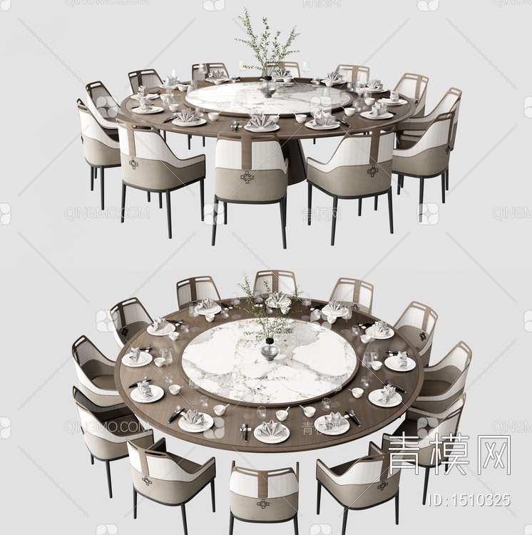 圆形餐桌椅组合