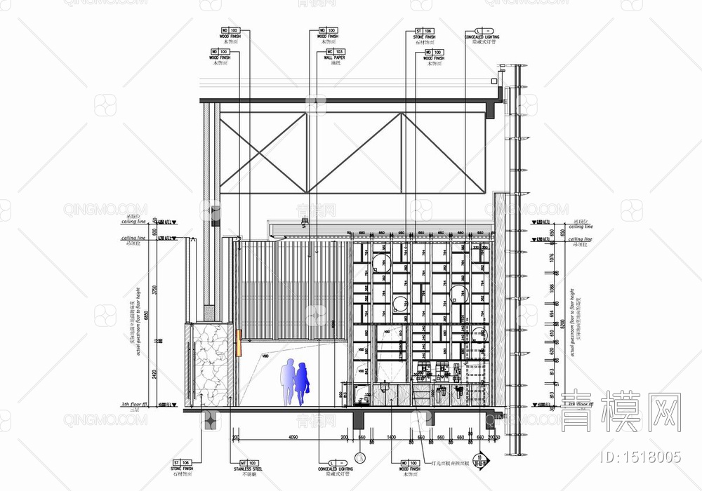 酒店宴会厅及办公区室内施工图 宴会厅 办公室 会议室 餐厅