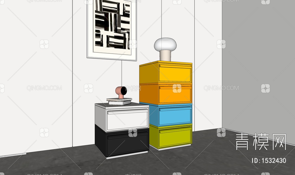 彩色，储物柜，床头柜，组合柜