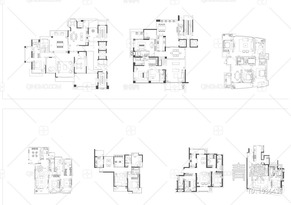 大平层-别墅-小户型-CAD平面图案例整理合集