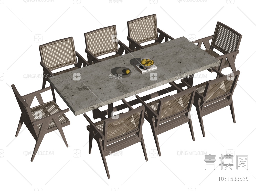 Cassina藤编餐桌椅 户外桌椅