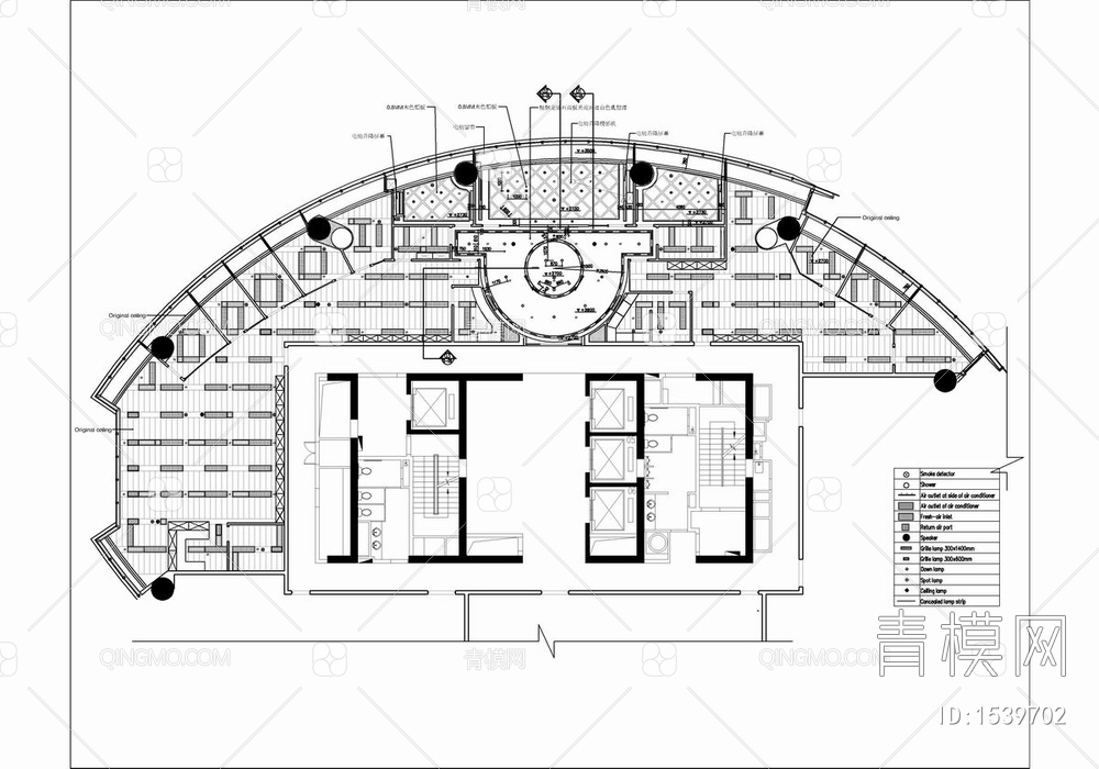 550㎡办公室室内施工图 办公室 办公空间 会议室