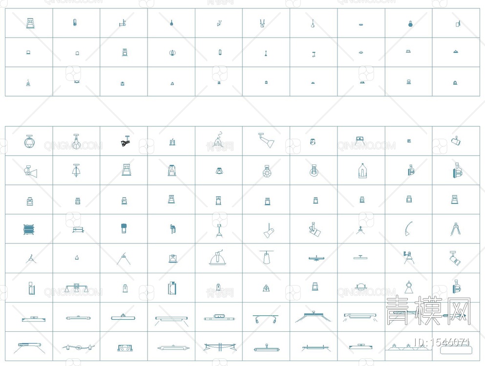1000款各类灯具CAD图库合集