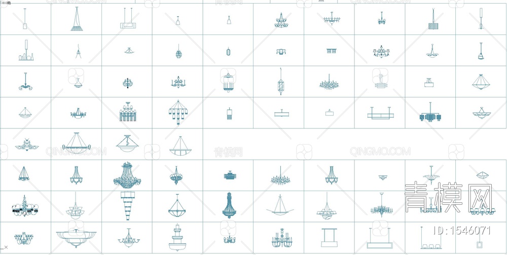1000款各类灯具CAD图库合集
