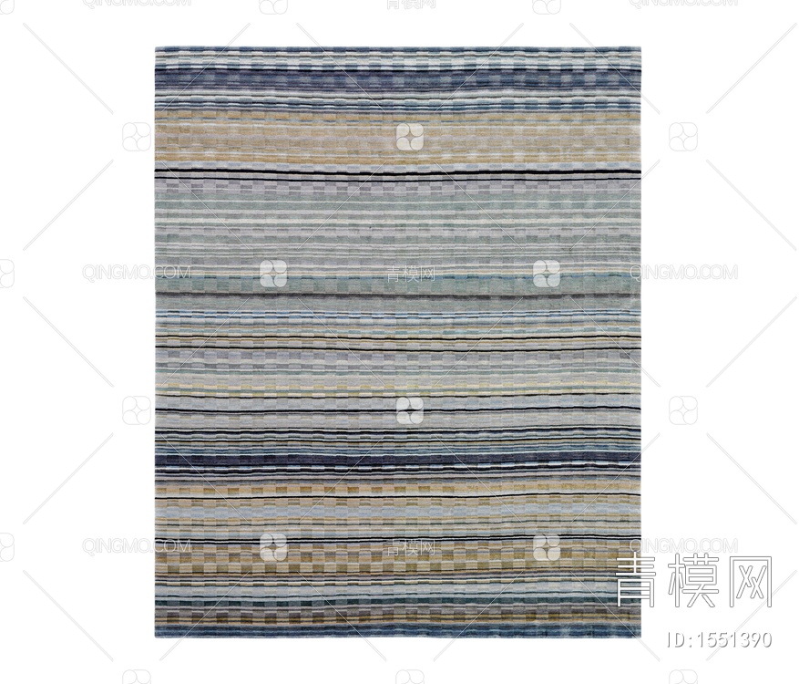 蓝色条纹地毯