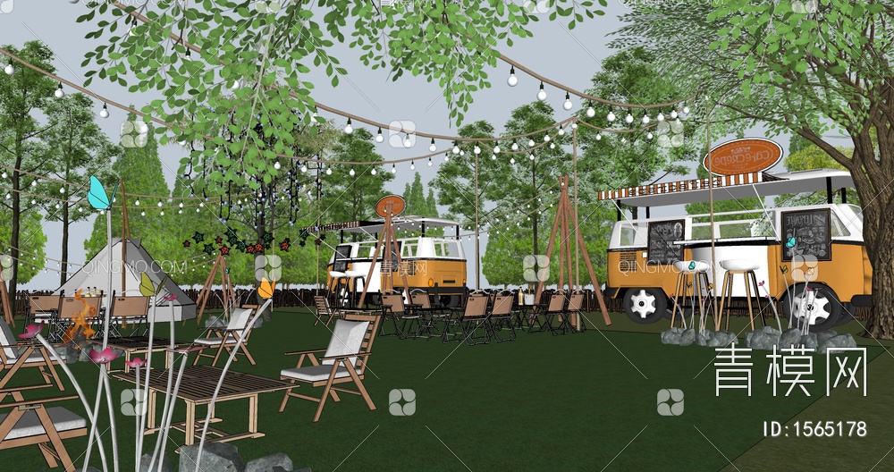 星空露营公园 户外帐篷野餐聚会团建 生态露天电影院帐篷派对