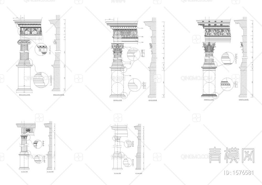 CAD图块大全-西式柱